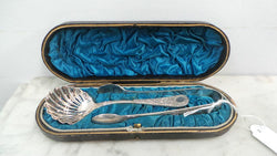 Boxed Silver plate Spoon and Tong Set | Antique & Vintage | Moonee Ponds Antiques | Australia Wide Delivery