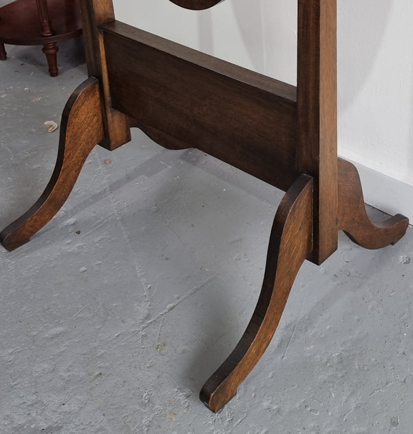 Lovely simple Antique Walnut cheval mirror with original bevelled mirror. In good original detailed condition.