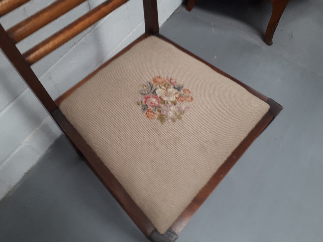 Ash Wood Tapestry Covered Chair | Antique & Vintage | Moonee Ponds Antiques | Australia Wide Delivery