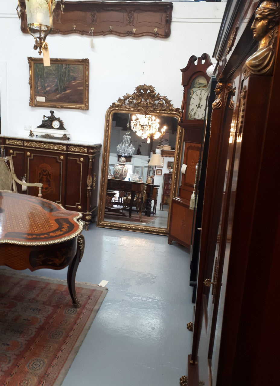 An Early 19th Century Water Gilt Floral Overmantle Mirror