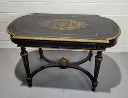 19th Century Napoleon III Boulle Ebonized Centre Table | Antique & Vintage | Moonee Ponds Antiques | Australia Wide Delivery