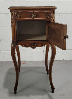 Single Carved French walnut Bedside Cabinet | Antique & Vintage | Moonee Ponds Antiques | Australia Wide Delivery