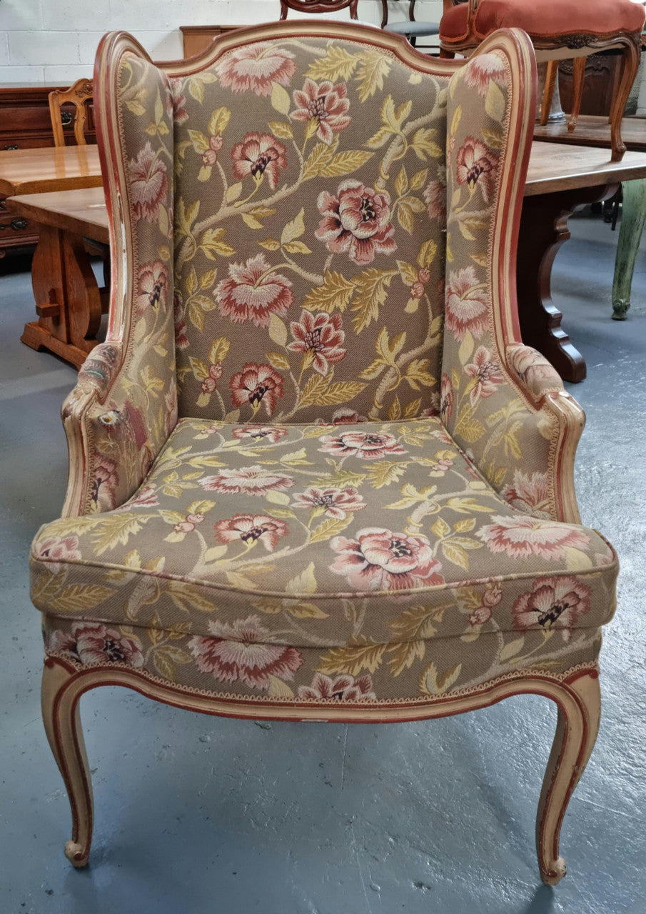 Beautiful French Painted Vintage Upholstered Armchair | Antique & Vintage | Moonee Ponds Antiques | Australia Wide Delivery