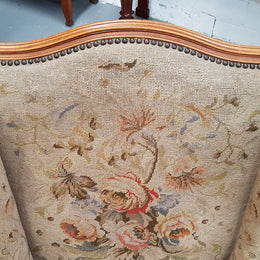 French Wing Back Tapestry Arm Chair