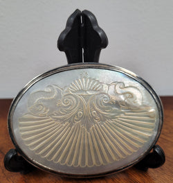 Oval shaped Georgian Silver & Carved Mother of Pearl Snuff Box | Antique & Vintage | Moonee Ponds Antiques | Australia Wide Delivery