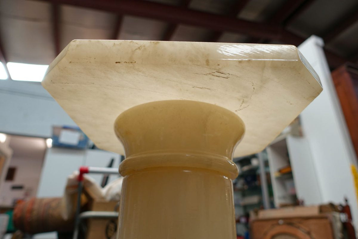 Large Vintage Italian Alabaster Pedestal