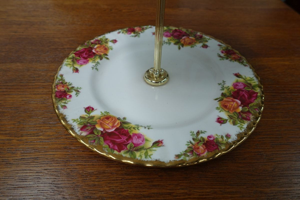 Royal Albert Old Country Roses Two Tier Cake Stand | Antique & Vintage | Moonee Ponds Antiques | Australia Wide Delivery