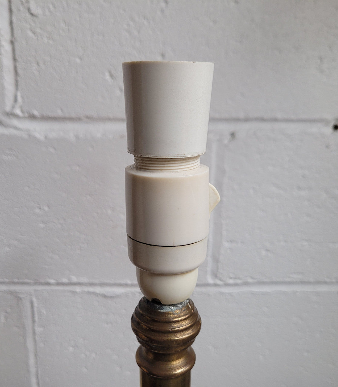Tall Art Deco Table Lamp – Brass on Wooden Base | Antique & Vintage | Moonee Ponds Antiques | Australia Wide Delivery