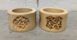Pair of Antique Carved Ivory Serviette Rings | Antique & Vintage | Moonee Ponds Antiques | Australia Wide Delivery