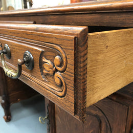 French Oak Louis XV Style Partners Desk