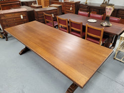 Sensational Long French Oak Pedestal Farmhouse Table | Antique & Vintage | Moonee Ponds Antiques | Australia Wide Delivery