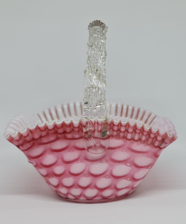 Beautiful hand made Victorian glass basket, in amazing original condition.