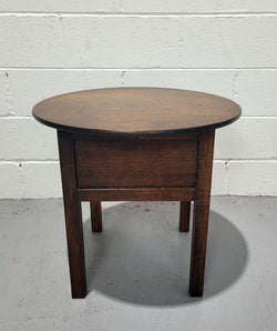Lovely Oak Round Side Tablet - Sewing Table | Antique & Vintage | Moonee Ponds Antiques | Australia Wide Delivery
