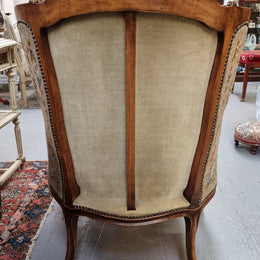 Pair of amazing French Walnut tapestry covered armchairs. The tapestry is in very good condition, please view photos as they form part of the description. Sourced from France and is in good original detailed condition.