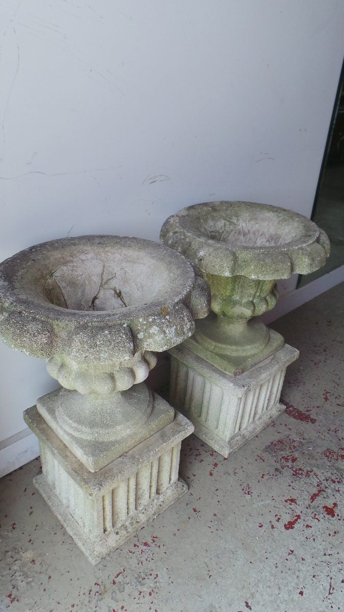 French Vintage Concrete Planters