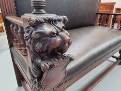 Fabulous 19th Century French Oak Grand Hall Seat | Antique & Vintage | Moonee Ponds Antiques | Australia Wide Delivery