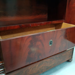 French Flame Mahogany Secretaire a Abattant