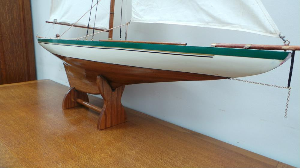 Vintage Wooden Model Yacht