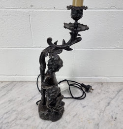 Antique French Bronzed Metal Lamp With Cherub's | Antique & Vintage | Moonee Ponds Antiques | Australia Wide Delivery