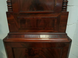 Late Georgian Flame Mahogany Case Moon Phase Dial Grandfather Clock | Antique & Vintage | Moonee Ponds Antiques | Australia Wide Delivery
