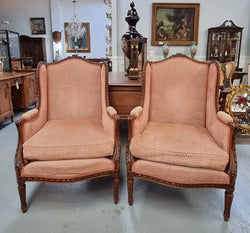 Pair of Antique Louis XVI th Style Bergere Chairs | Antique & Vintage | Moonee Ponds Antiques | Australia Wide Delivery
