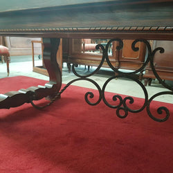 Large French Oak Spanish Style Extension Table | Antique & Vintage | Moonee Ponds Antiques | Australia Wide Delivery