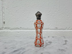 Rare Antique 19th Century French Silver Top & Double Overlay Glass Scent Bottle | Antique & Vintage | Moonee Ponds Antiques | Australia Wide Delivery