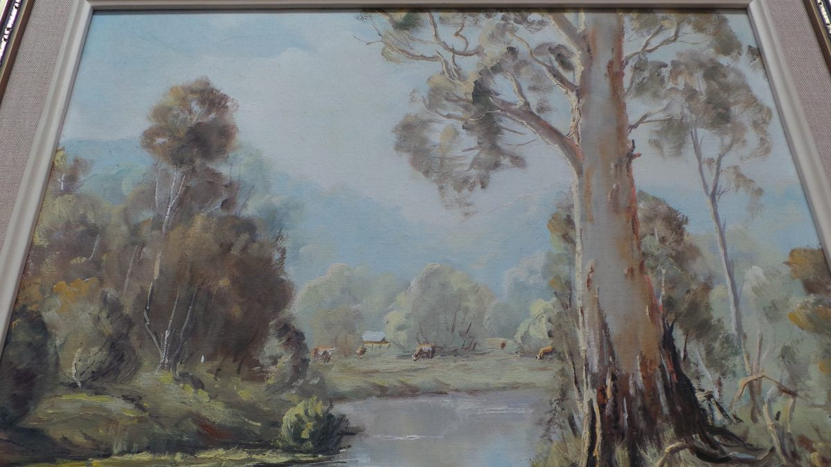 Framed Oil On Board By Artist Lorraine Davies | Antique & Vintage | Moonee Ponds Antiques | Australia Wide Delivery