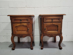 Pair of Low Louis XV Style Oak Bedsides With Wooden Tops | Antique & Vintage | Moonee Ponds Antiques | Australia Wide Delivery