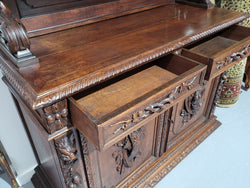 Grand French Oak Gothic Style Buffet With Amazing Detailed Carvings | Antique & Vintage | Moonee Ponds Antiques | Australia Wide Delivery