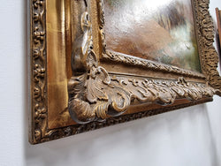Beautifully Framed French Oil on Canvas of Draft Horses | Antique & Vintage | Moonee Ponds Antiques | Australia Wide Delivery