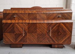 Vintage Walnut Art Deco “Waterfall” Sideboard Buffet | Antique & Vintage | Moonee Ponds Antiques | Australia Wide Delivery