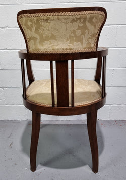 Charming Edwardian Inlaid Walnut Upholstered Armchair | Antique & Vintage | Moonee Ponds Antiques | Australia Wide Delivery