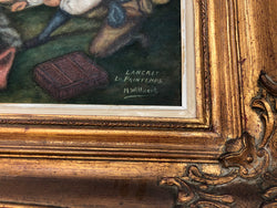 French "Romantic Scene" Oil On Board In Stunning Gilt Frame | Antique & Vintage | Moonee Ponds Antiques | Australia Wide Delivery