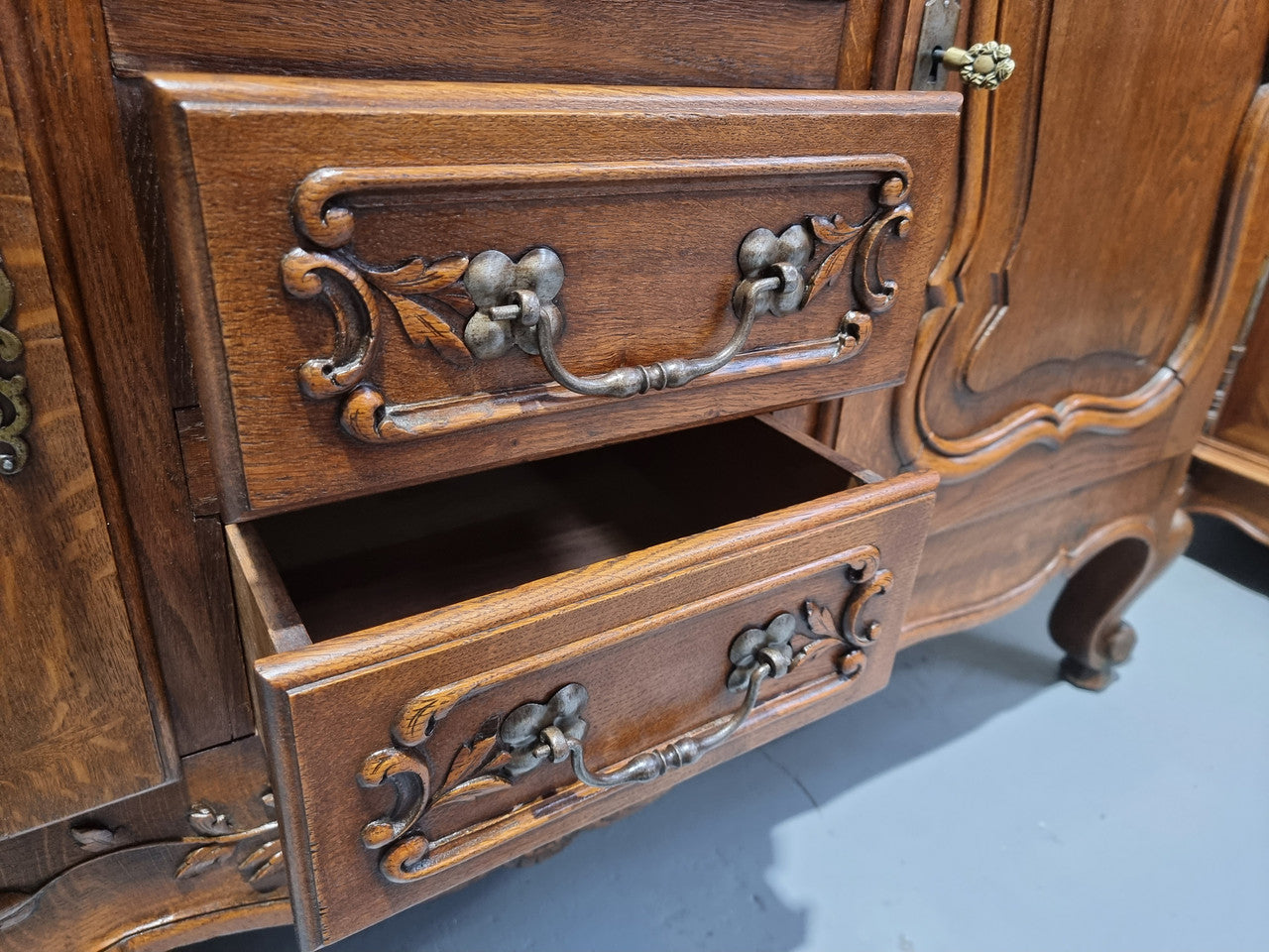 French Oak Louis XV Style Beautifully Carved Sideboard | Antique & Vintage | Moonee Ponds Antiques | Australia Wide Delivery