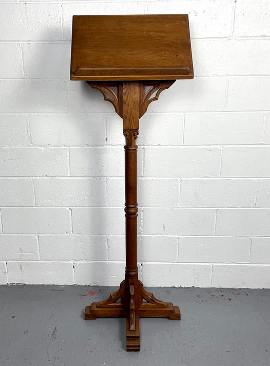 Rare French 19th Century Oak Book Lectern With Superb Detail