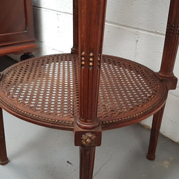 French Louis XVI Style Carved Two Tier Table