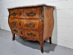 French Marble Top Louis XV Style 3 Drawer Commode | Antique & Vintage | Moonee Ponds Antiques | Australia Wide Delivery