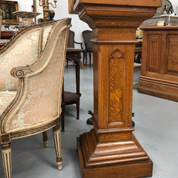 Lovely Antique Faux Oak Pedestal