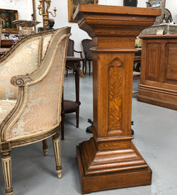 Lovely Antique Faux Oak Pedestal | Antique & Vintage | Moonee Ponds Antiques | Australia Wide Delivery
