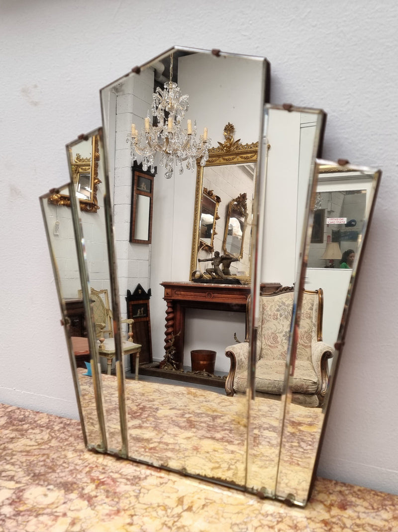 Original Art Deco fan shaped mirror, does show some ware but considering it's age in good condition. Please refer to photos.