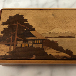 Vintage Marquetry Wooden Puzzle Box