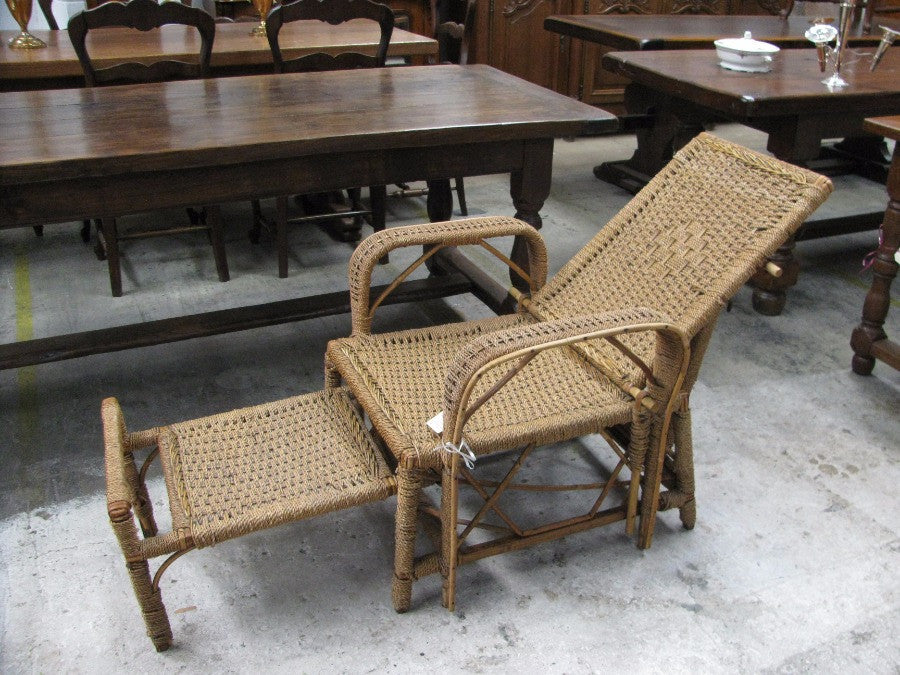 Vintage Seagrass Reclining Chair | Antique & Vintage | Moonee Ponds Antiques | Australia Wide Delivery