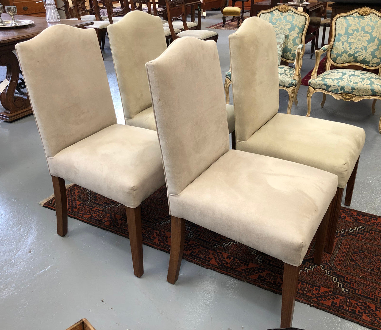 Lovely Set of 4 Upholstered Dining Chair | Antique & Vintage | Moonee Ponds Antiques | Australia Wide Delivery
