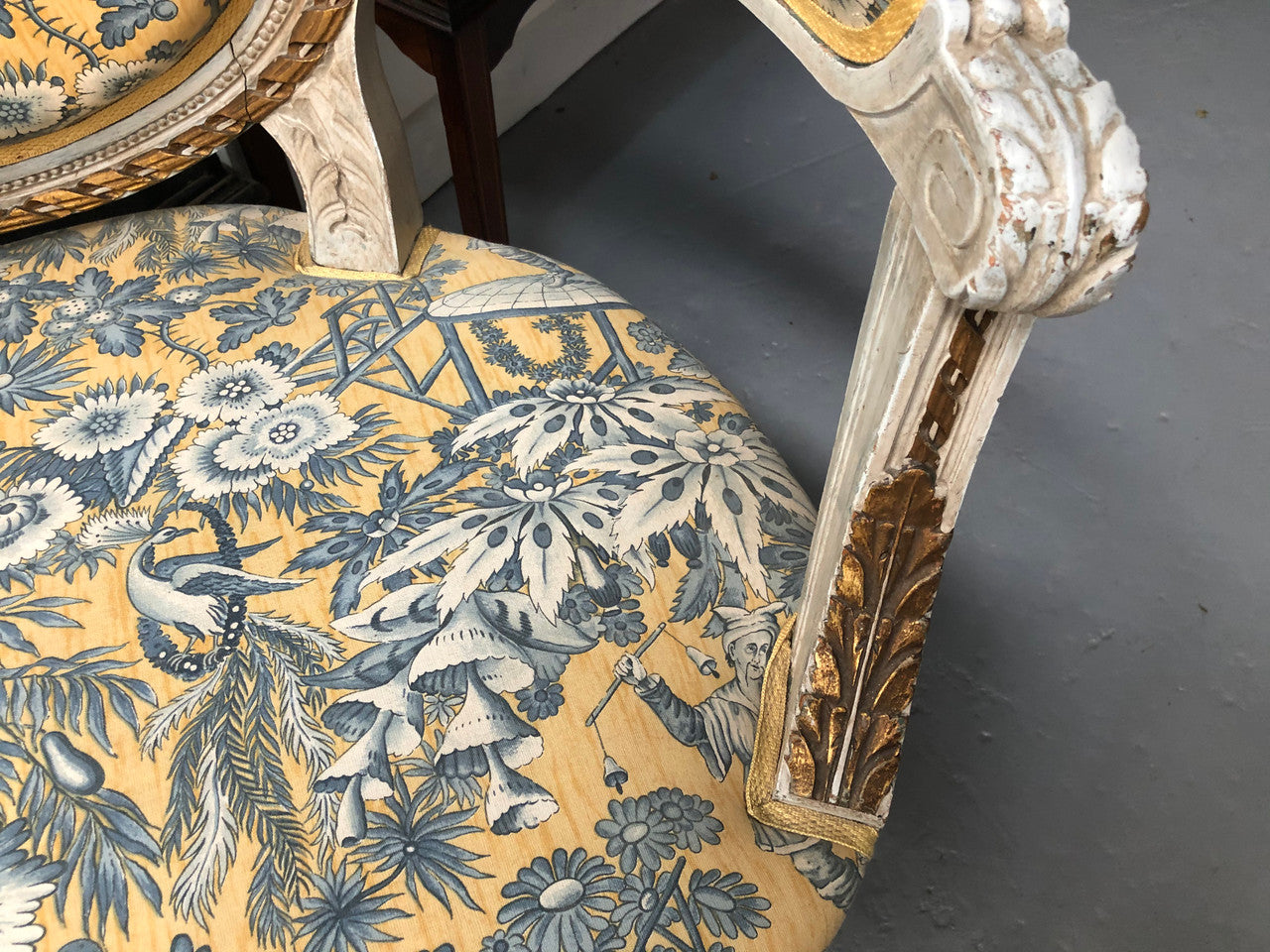 Beautiful Pair of French upholstered Arm chairs | Antique & Vintage | Moonee Ponds Antiques | Australia Wide Delivery