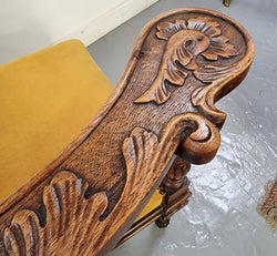 Beautifully Carved French Walnut Corner Chair With Upholstered Seat | Antique & Vintage | Moonee Ponds Antiques | Australia Wide Delivery