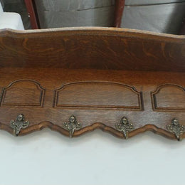 French Oak Carved Wall Mounted Coat-Hat Rack