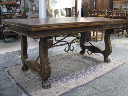 French Oak Spanish Style Dining Table