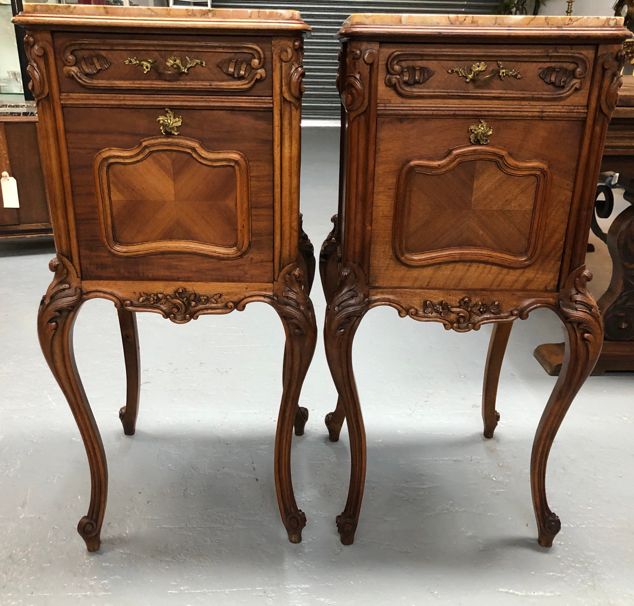 Beautiful Pair Of French Carved Bedside Cabinets | Antique & Vintage | Moonee Ponds Antiques | Australia Wide Delivery
