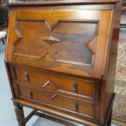 Oak Tudor Style Drop-down Bureau